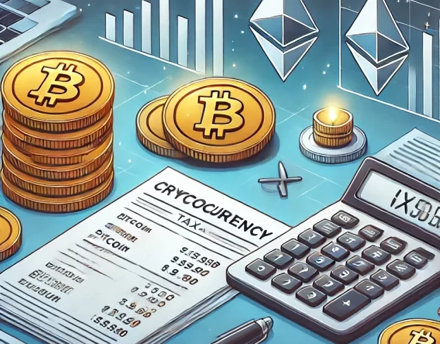 Cryptocurrency tax A calculator and cryptocurrencies illustrating tax calculation
